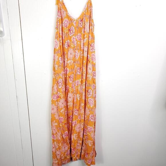Old Navy Dress Womens XS Shapeless Colorful Florals Split Hem Pockets Tie Strap - Picture 12 of 12